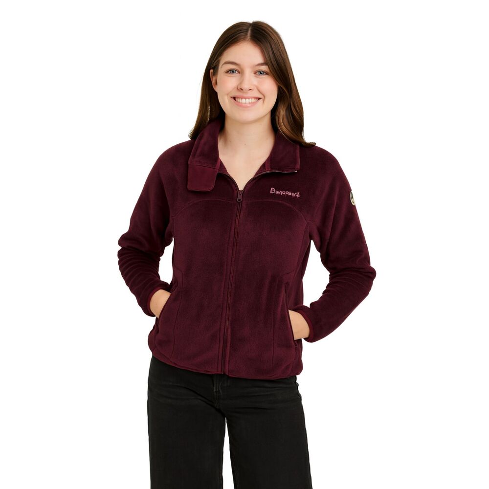 Bearpaw Fleece Jacket Women's Size XS Burgundy Outwear - Picture 8 of 8
